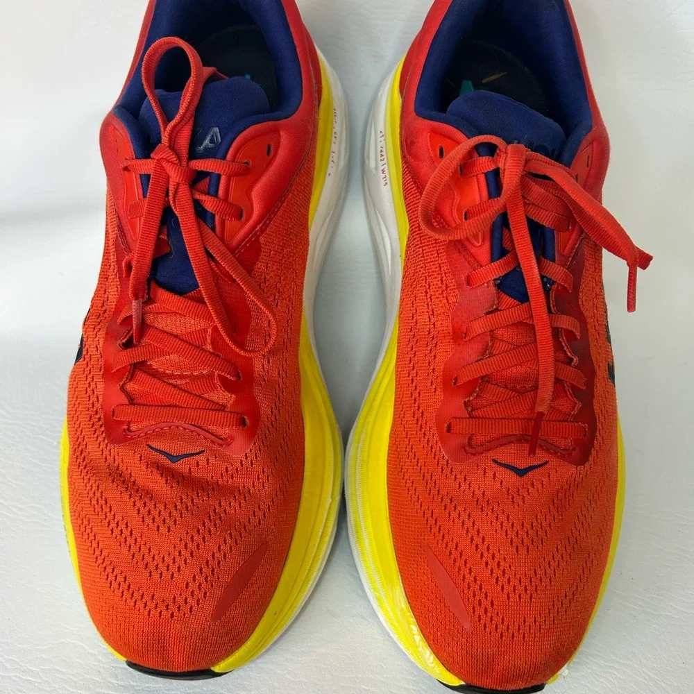 HOKA Bondi 8 Running Shoes – Red Alert / Flame – Men’s 13 (EU 48) EXCELLENT - Picture 3 of 9